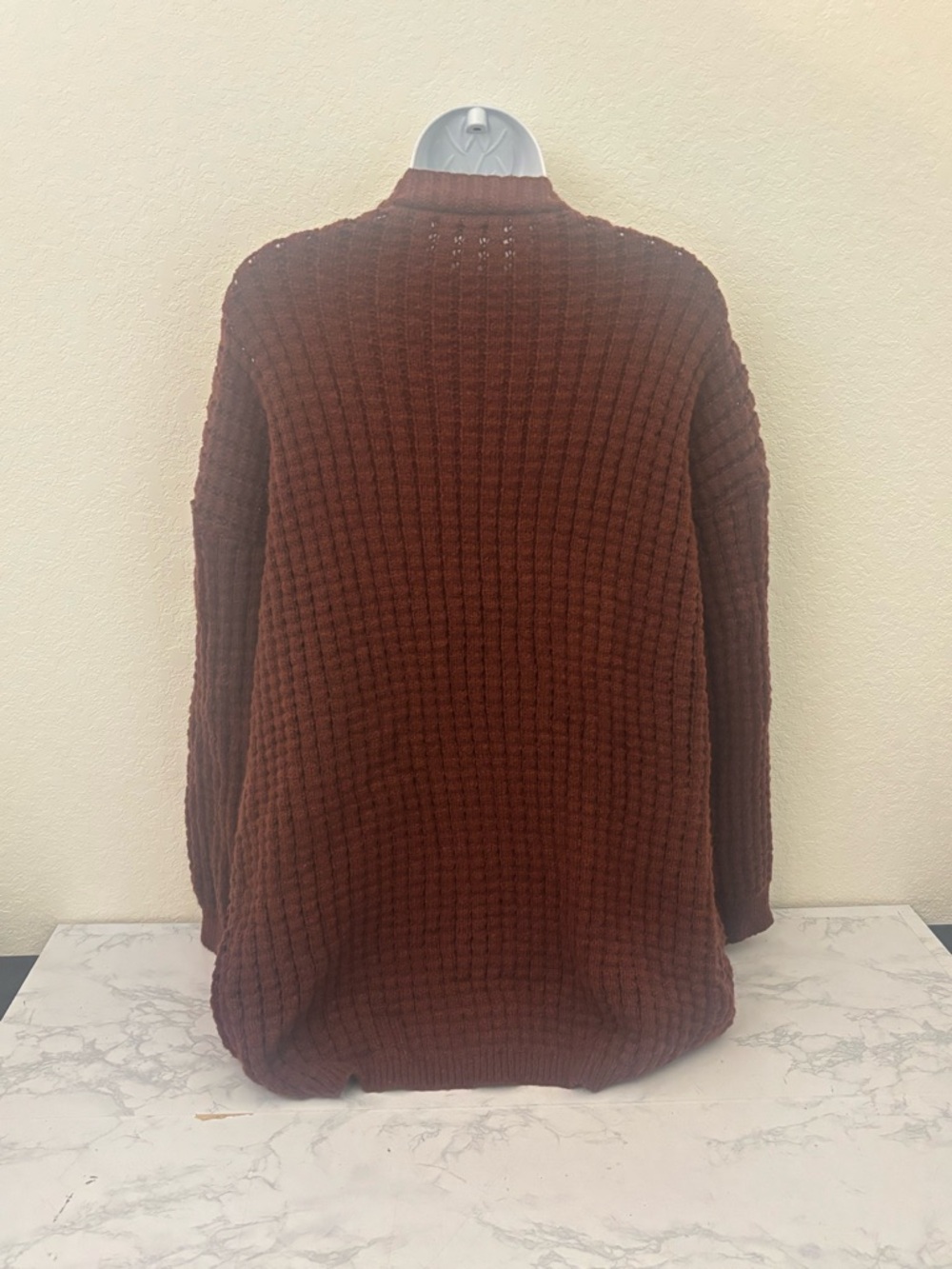 Chunky knit style Cardigan Sweater Womens S Brown Gray Long Pockets Lot Of 2 - Picture 3 of 6